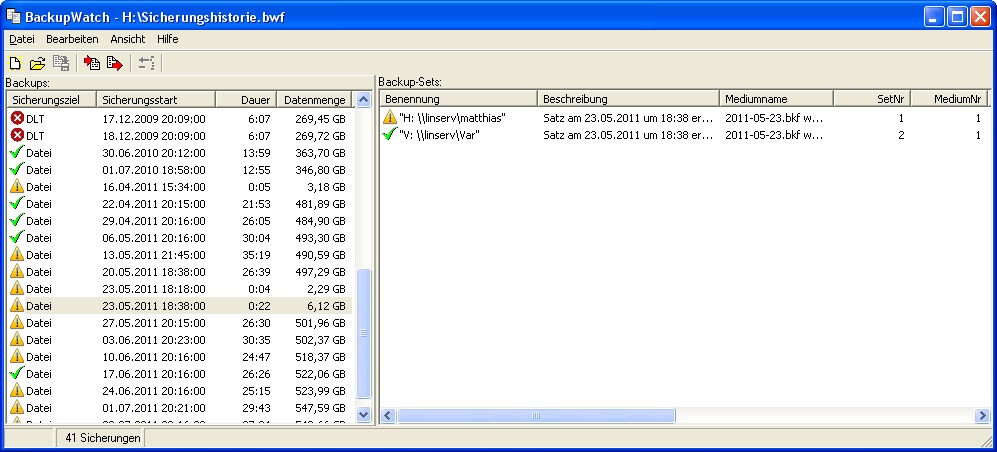 Bildschirmfoto BackupWatch.exe