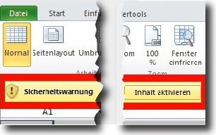 Makro-Sicherheitshinweis Excel 2010 Makro-Sicherheitshinweis Excel 2010
