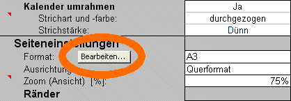 Schaltfläche zum Aufruf des Dialogfensters zum Bearbeiten der Papierformate Schaltfläche zum Aufruf des Dialogfensters zum Bearbeiten der Papierformate