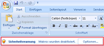 Makro-Sicherheitshinweis Excel 2007