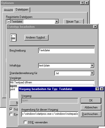 Dialogfenster Dateityp bearbeiten